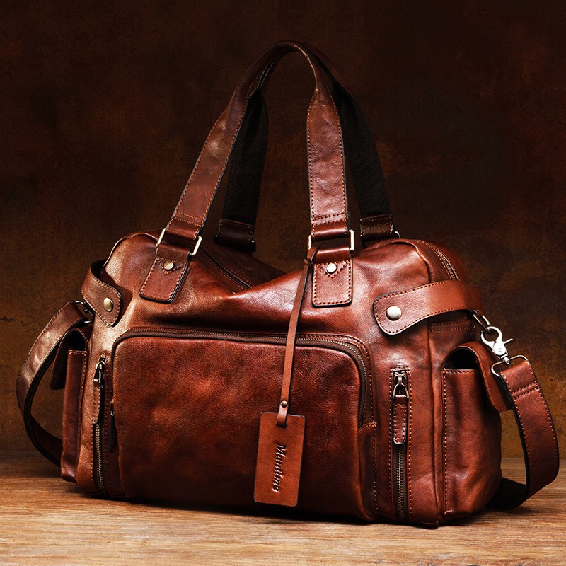 Canvas Backpack Casual - Vintage vegetable tanned leather eraser men's