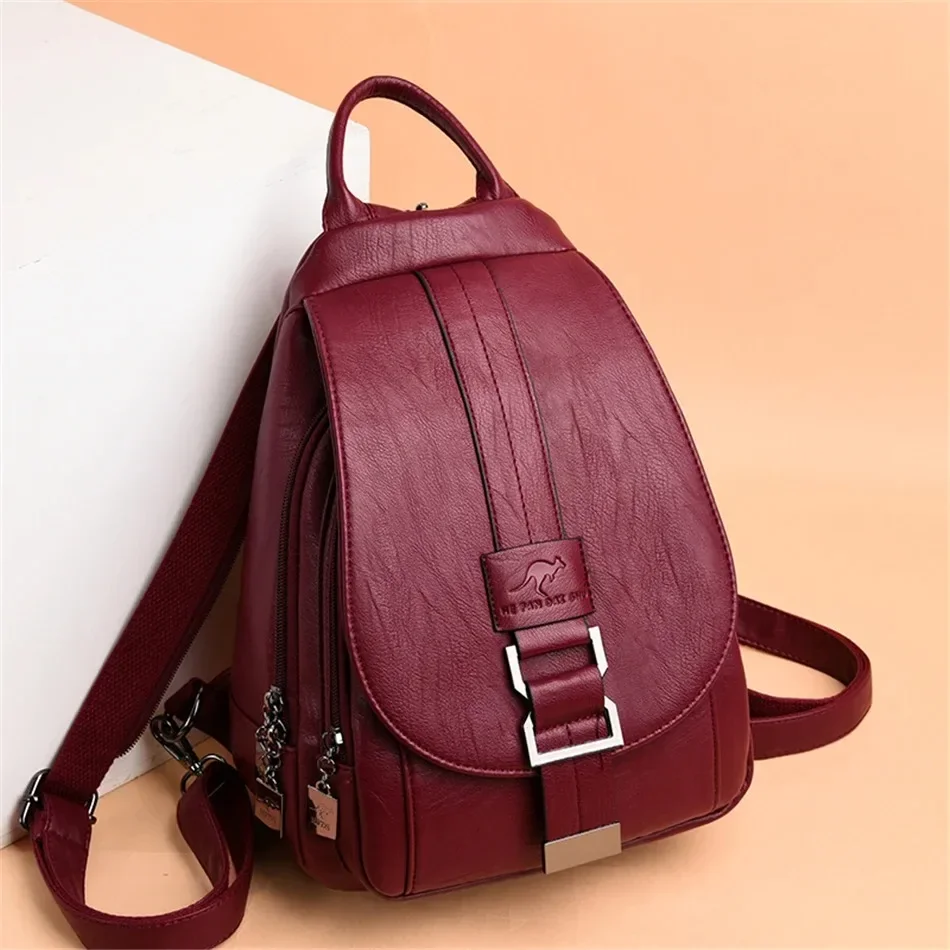 Leather Backpack Vintage - Multifunctional Women Leather Backpacks Vintage Backpack