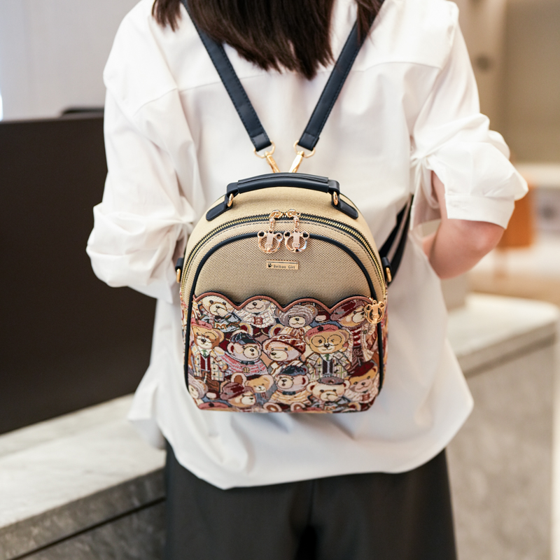 Mini backpack cartoon shoulder - đánh giá và giá Leather Backpack Vintage