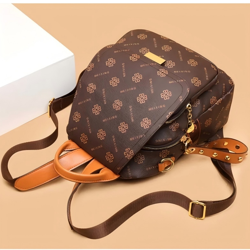 Retro Printed Backpack Women P - đánh giá và giá Leather Backpack Vintage